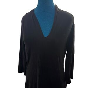 Grace Black Long Sleeve Women's Top with spandex stretch